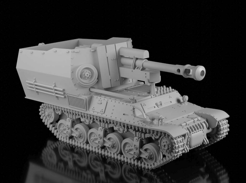 Lorraine Schlepper 10.5cm leFH.18 (Wargame3d). Painted Resin Model