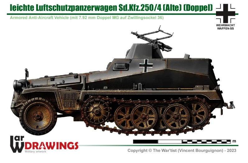 WW2 German 250/4 Twin MG. Painted Resin Model