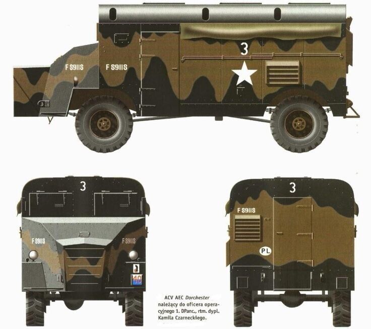 WW2 British AEC Dorchester Command Vehicle. Painted Resin Model