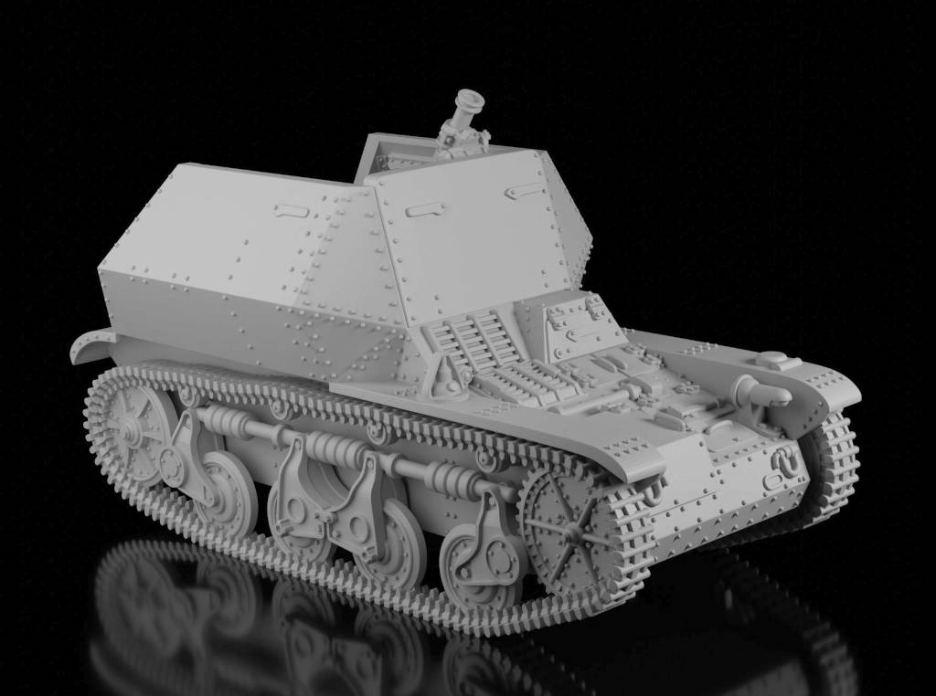 Renault AMR 35(f) Heavy Grenade Launcher (Wargame3d). Painted Resin Model