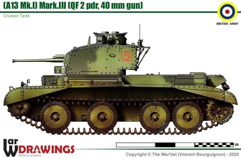 WW2 British A13 CRUISER Mk.III. Painted Resin Model