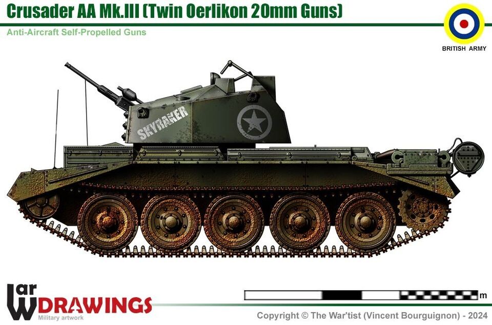 WW2 British A15 Crusader III AA. Painted Resin Model