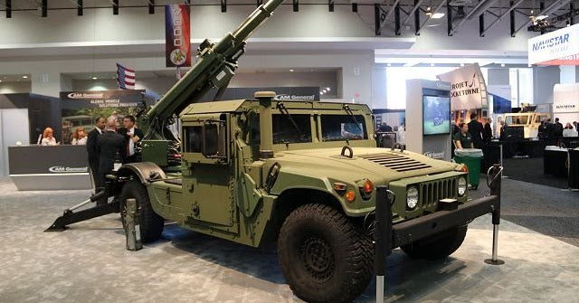 American Post War HUMVEE with Hawkeye Howitzer. Painted Resin model