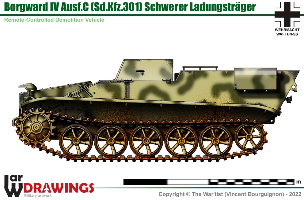 WW2 German Borgward IV Ausf C Demolition Vehicle. Painted Resin Model