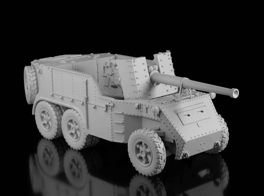 WW2 Italian Semovente Ruotato da 90/53 Breda 501. UNPainted Resin Model