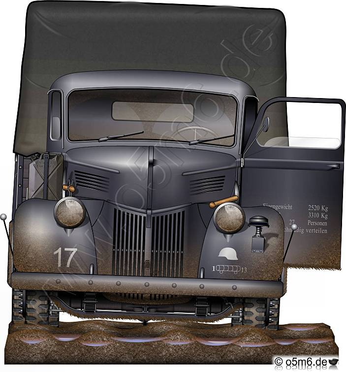 WW2 German Ford V3000 Radio Truck. Painted Resin Model