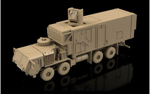 American Post War HEMTT A4 LASER DEFENCE SYSTEM. Painted Resin Model