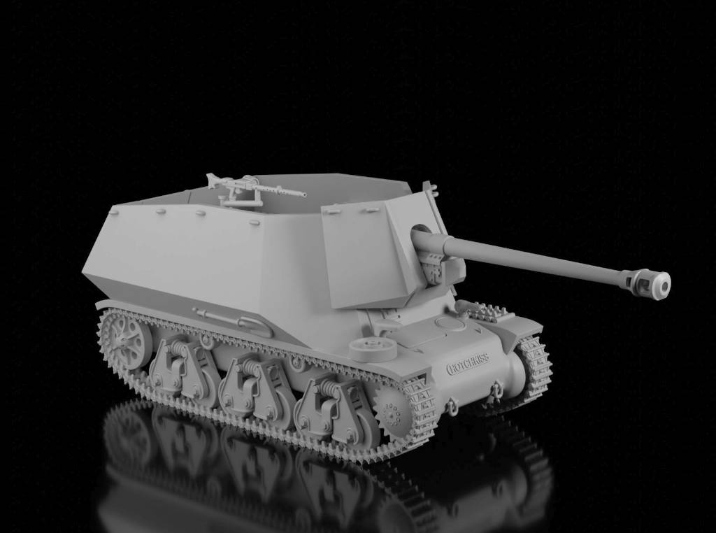 Hotchkiss Geschutzwagen 39H(f) 7.5cm (Wargame3d). Painted Resin Model
