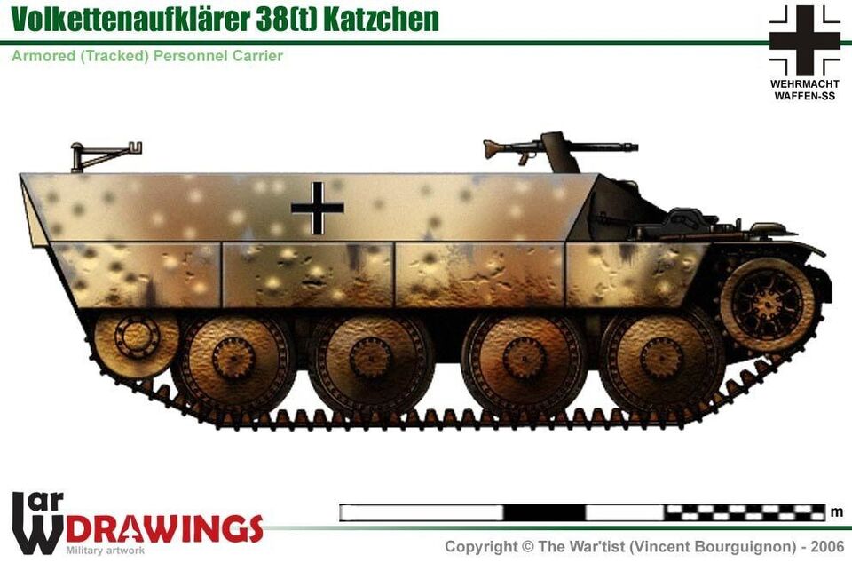 WW2 German Katzchen APC. Painted Resin Model
