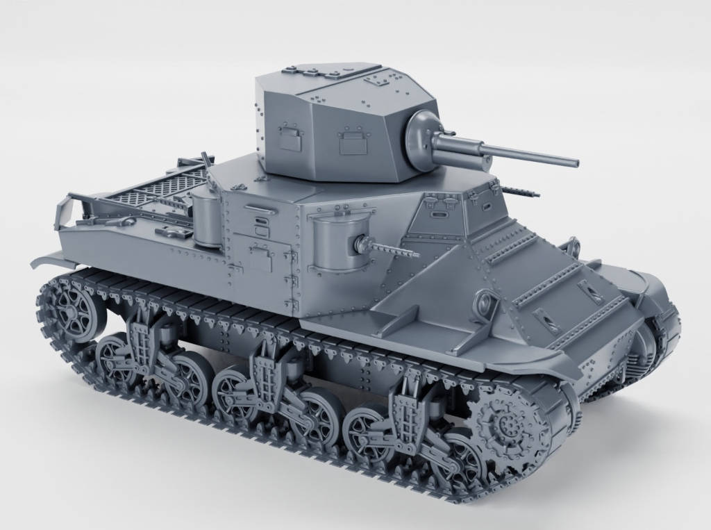 M2A1 Medium Tank. Painted Resin Model