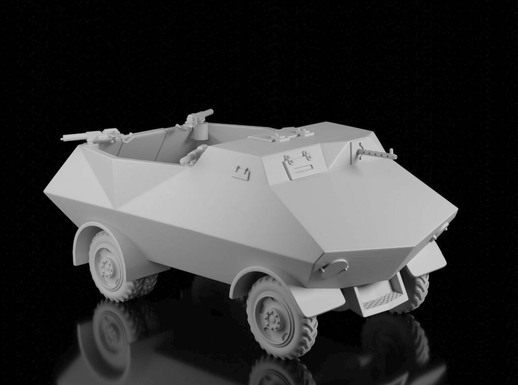Dutch K.N.I.L. Bratt Overvalwagen (Wargame3d). Painted Resin Model