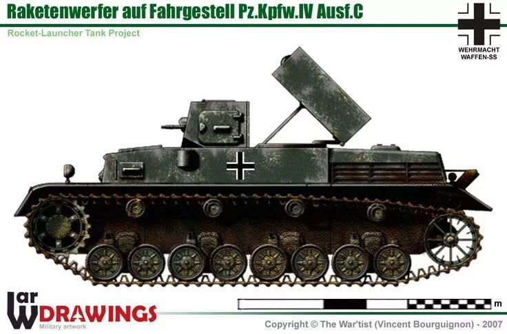 WW2 Panzer IV RACKETWERFER. Painted Resin Model