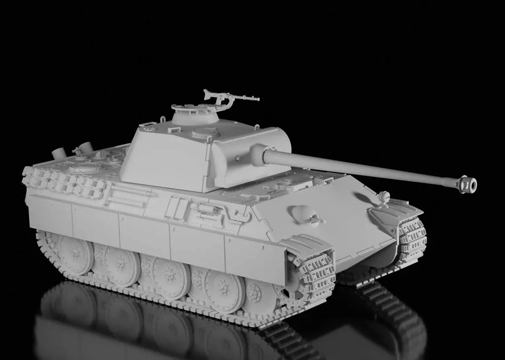 WW2 German Panther Ausf G with Night Vision MG. Painted Resin Model
