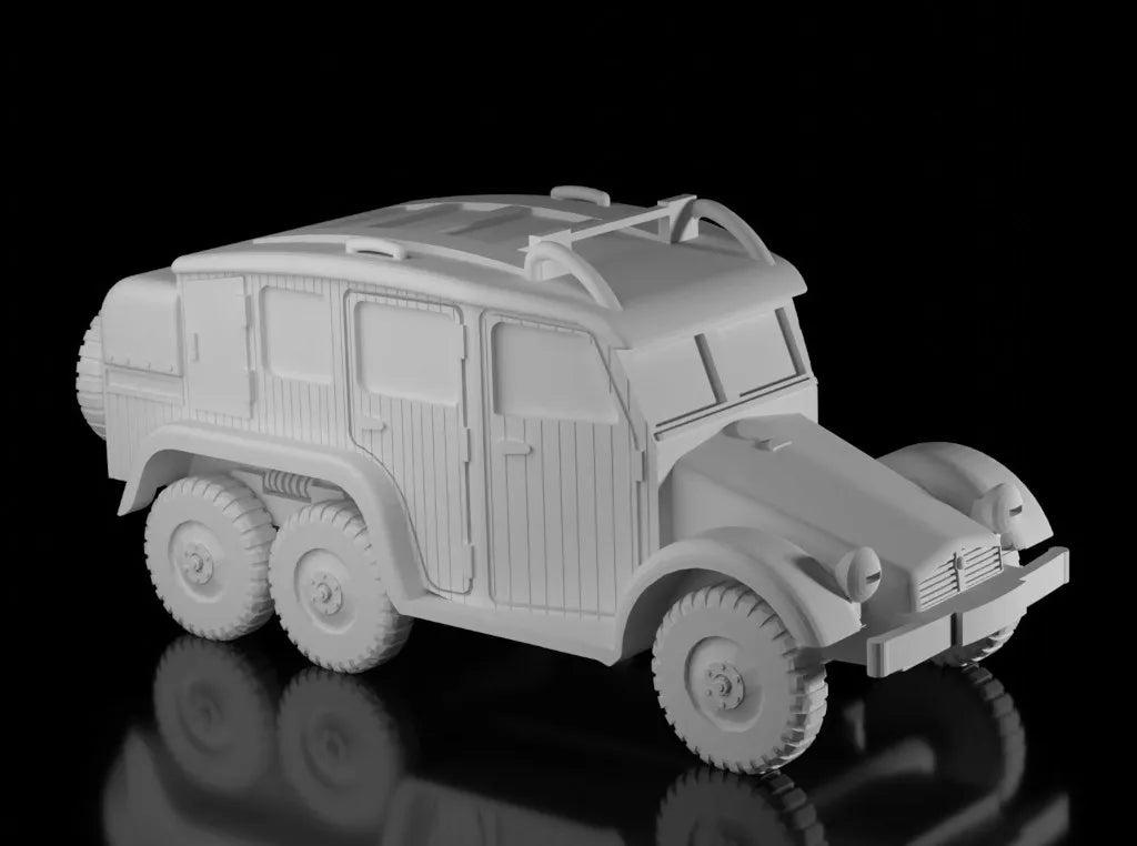 WW2 German Krupp Protze Kfz.19 Radio Command Early. Unpained Resin Model