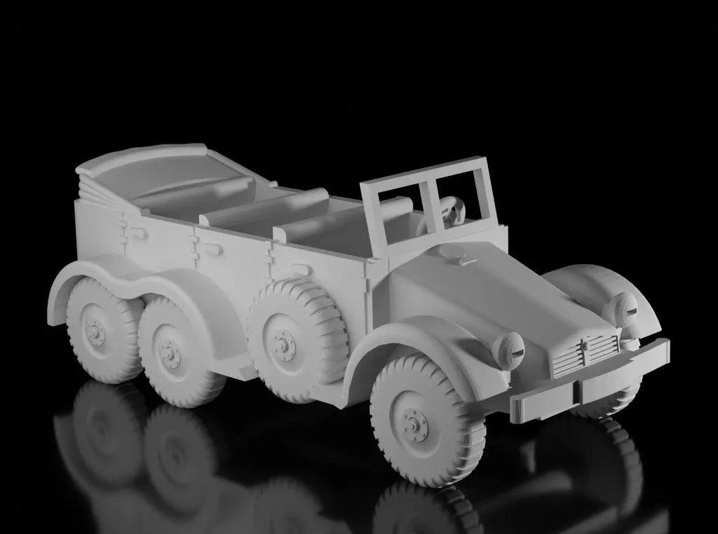 WW2 German Sd.Kfz 21 Krupp Protze Staff Car. Painted Resin Model