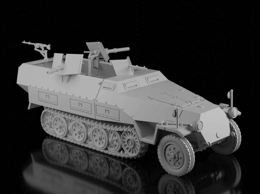 Sd.Kfz 251/16 Ausf D Flamethrower (Wargame3d). Painted Resin Model
