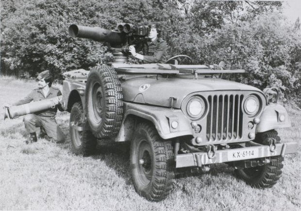 Dutch Post War M38A1 Nekaf Jeep WITH TOW Missile. Painted Resin Model