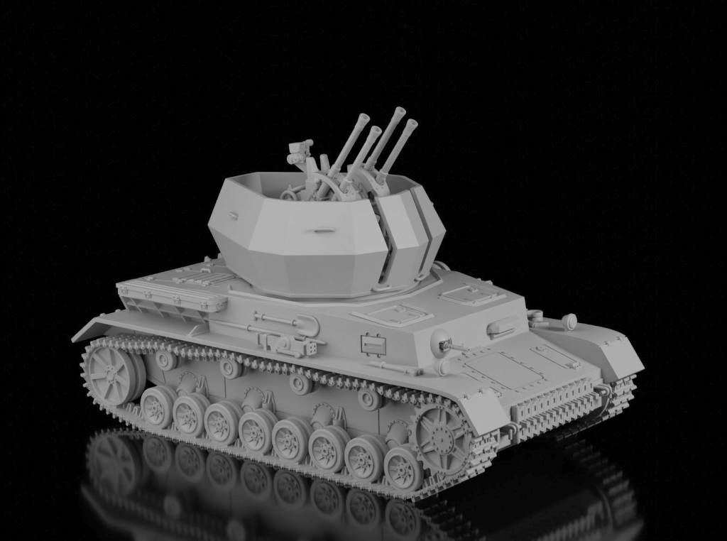 Flakpanzer IV Wirbelwind (Wargame3d). Painted Resin Model