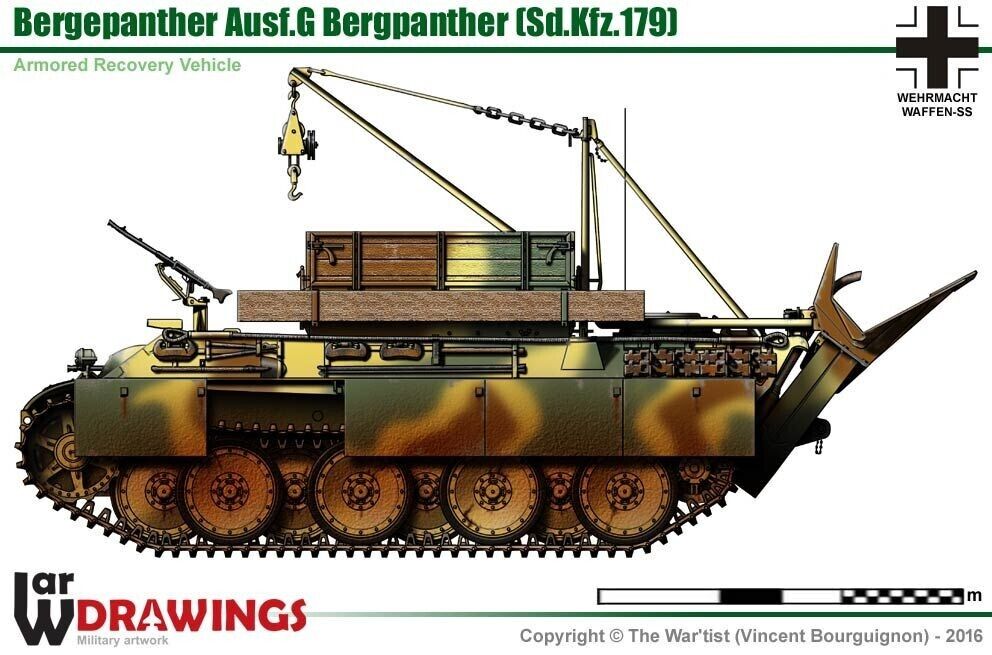 WW2 German Bergepanther. Painted Resin Model