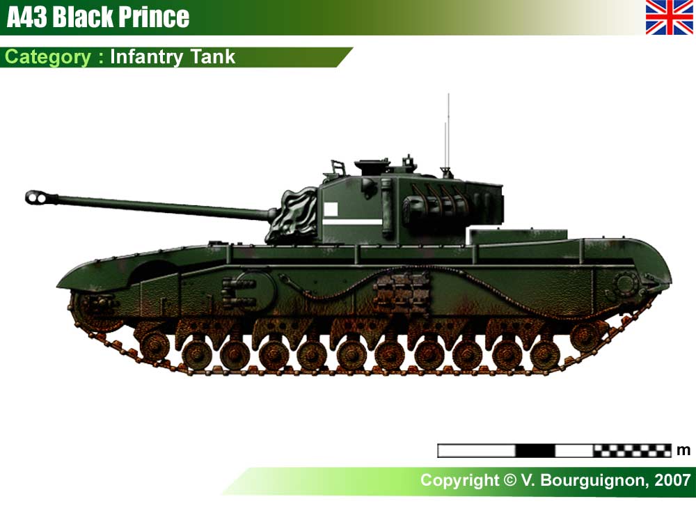 WW2 British Black Prince Churchill Tank. Painted Resin Model