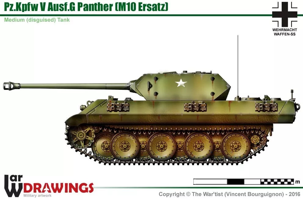 WW2 German Ersatz M10 Panther G. Painted Resin Model