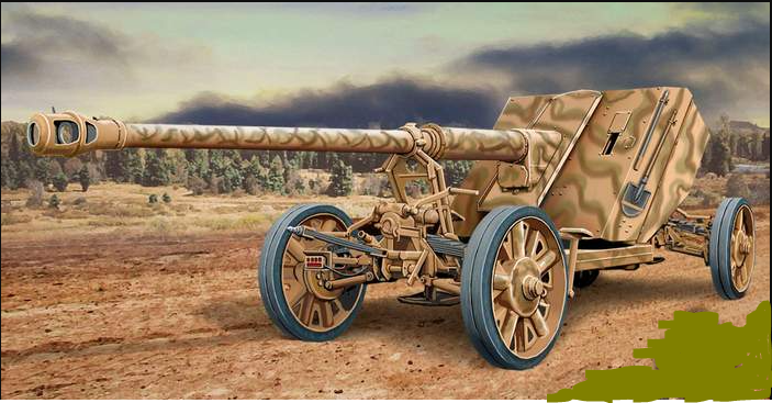 WW2 German PAK 43 88mm Gun In towing position. Painted Resin Model