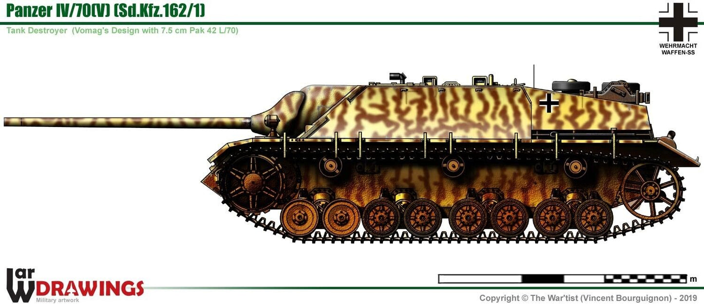 WW2 German Jagdpazer L/70. Painted Resin Model