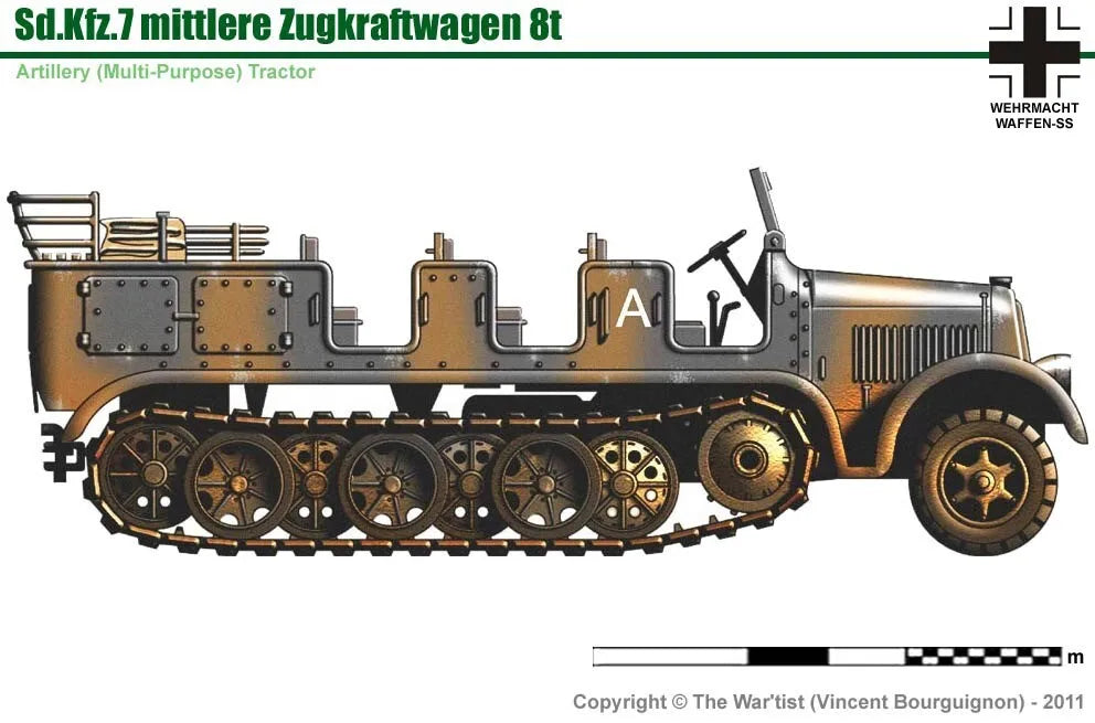 WW2 German Sd.Kfz.7 Zugkraftwagen 8t. Painted Resin Model