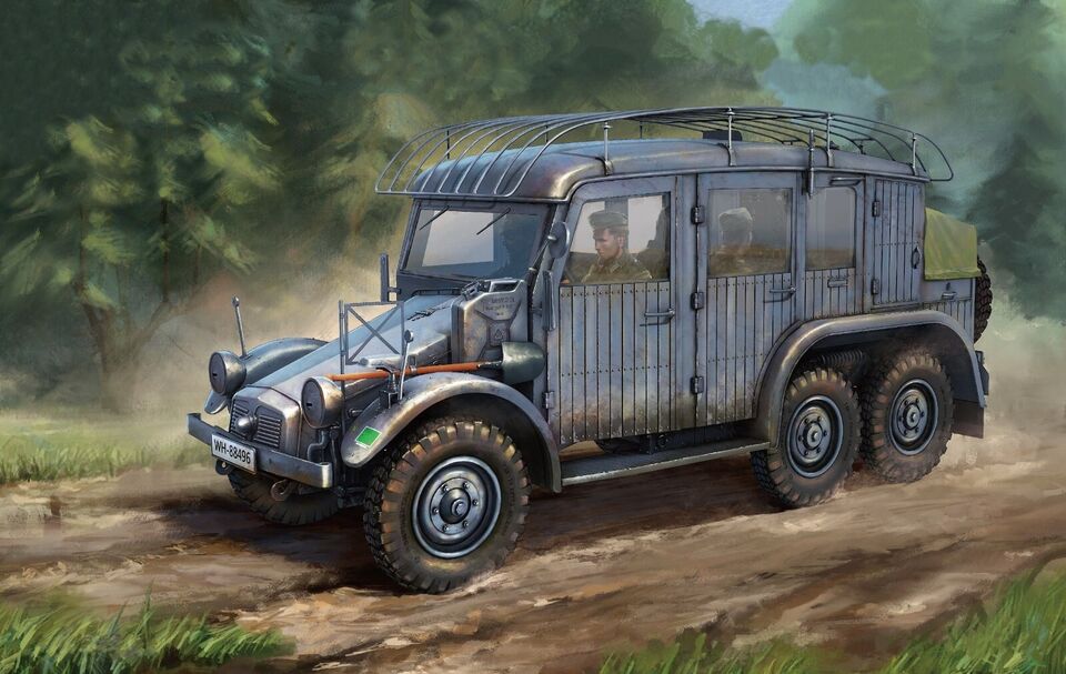 WW2 German Krupp Protze Kfz.19 Radio Command. Painted Resin Model