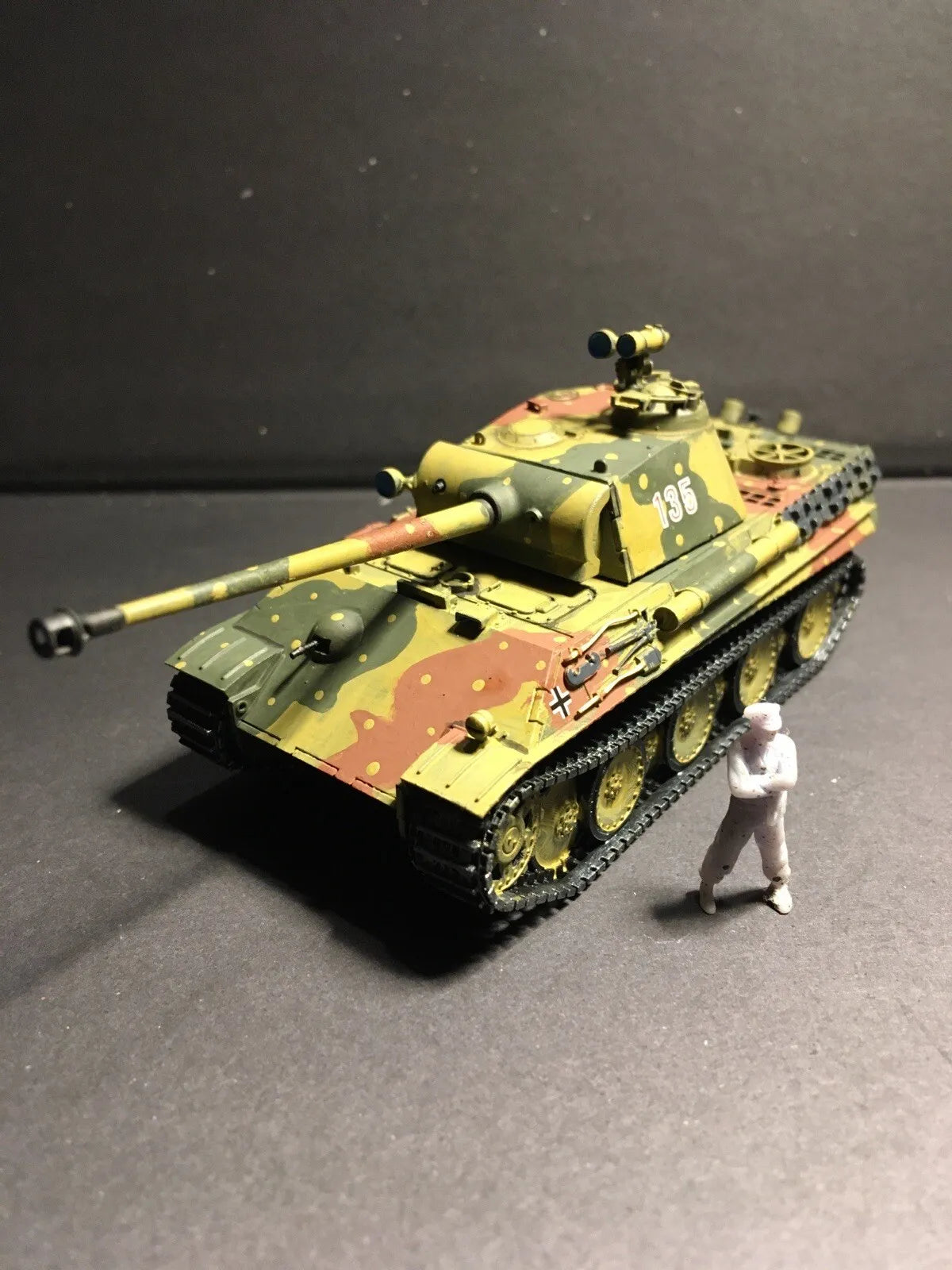 WW2 German Panther Ausf G with Night Vision MG. Painted Resin Model