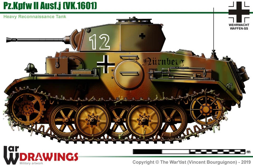 WW2 German Panzer II Ausf J. Painted Resin Model