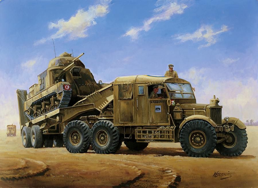 WW2 British Scammell Transporter. Painted Resin Model