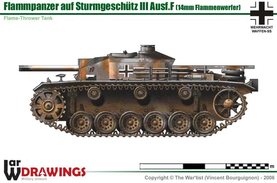 WW2 German Sturmgeschutz III Flammenpanzer. Painted Resin Model
