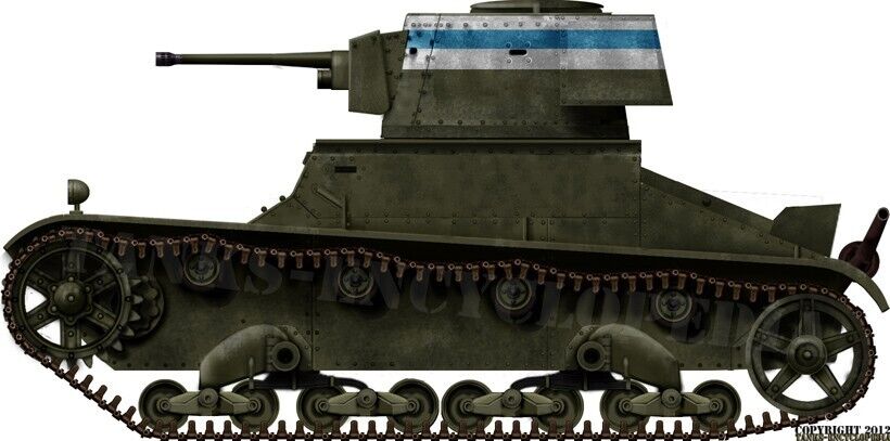 WW2 Finnish Vickers Mk.E 6 Ton LIGHT TANK. Painted Resin Model.
