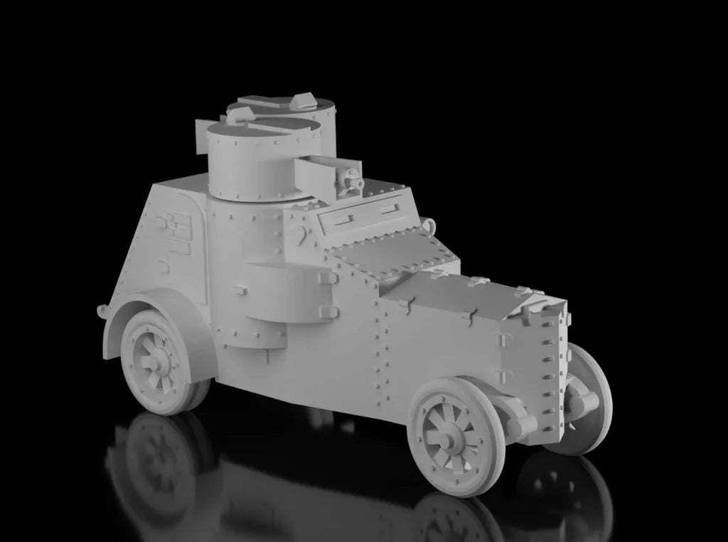 WW1 Russian Fiat-Izhorsky Armoured Car. UNPainted Resin Model