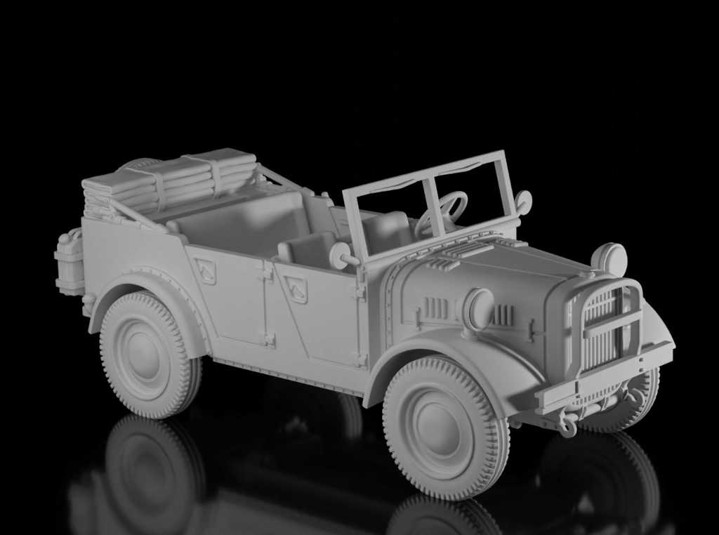 Leichter Einheits-Pkw Kfz 1 - Top Down (Wargame3d)