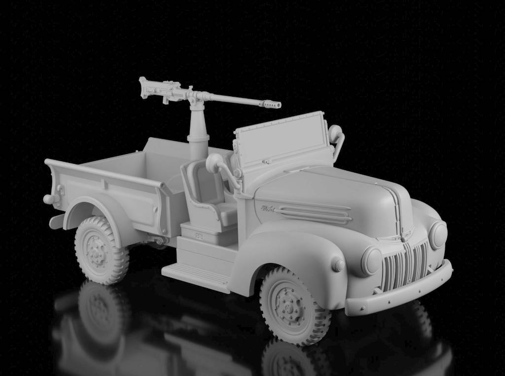 Ford-Marmon ½ Ton Truck w/Solothurn S-18 (Wargame3D). Painted Resin Model