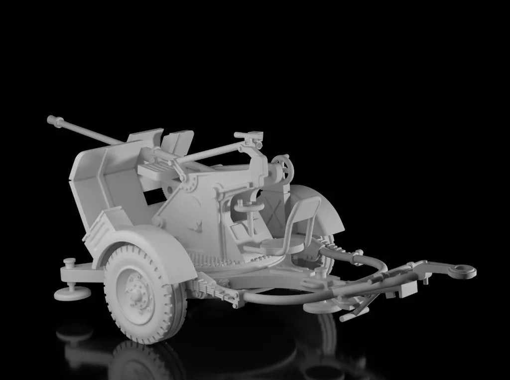 WW2 German 20mm Flak 30 Gun in towing position. Unpainted Resin Model