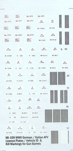 WW2 German and Italian Marking Decals.