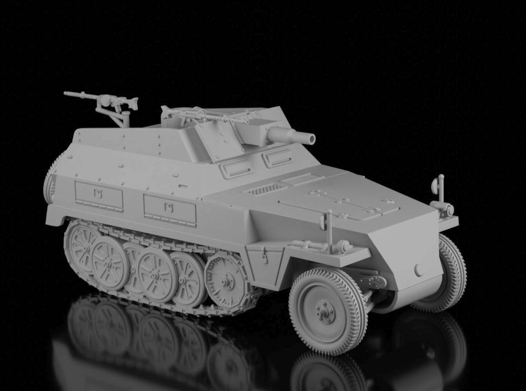 Sd.Kfz 250/8 75mm (Wargame3d). Painted Resin Model