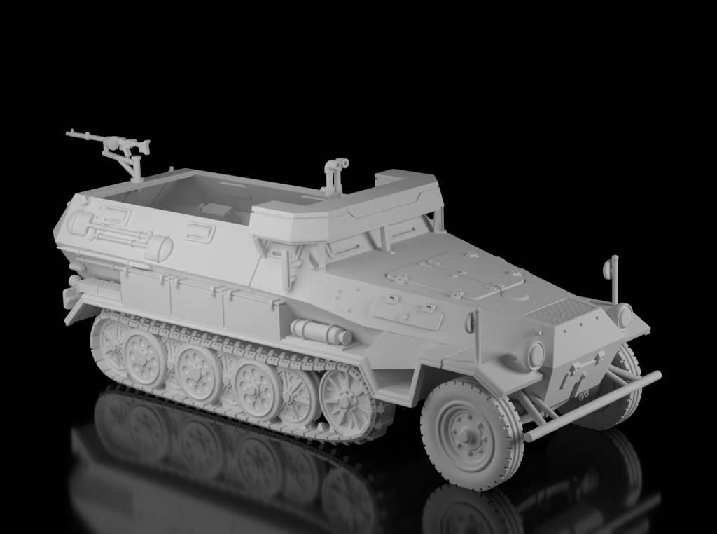 Sd.Kfz 251/18 B Observation Vehicle (Wargame3d). Painted Resin Model