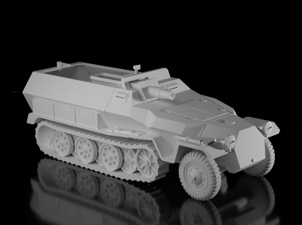 Sd.Kfz 251/9 Ausf C "Stummel". Painted Resin Model