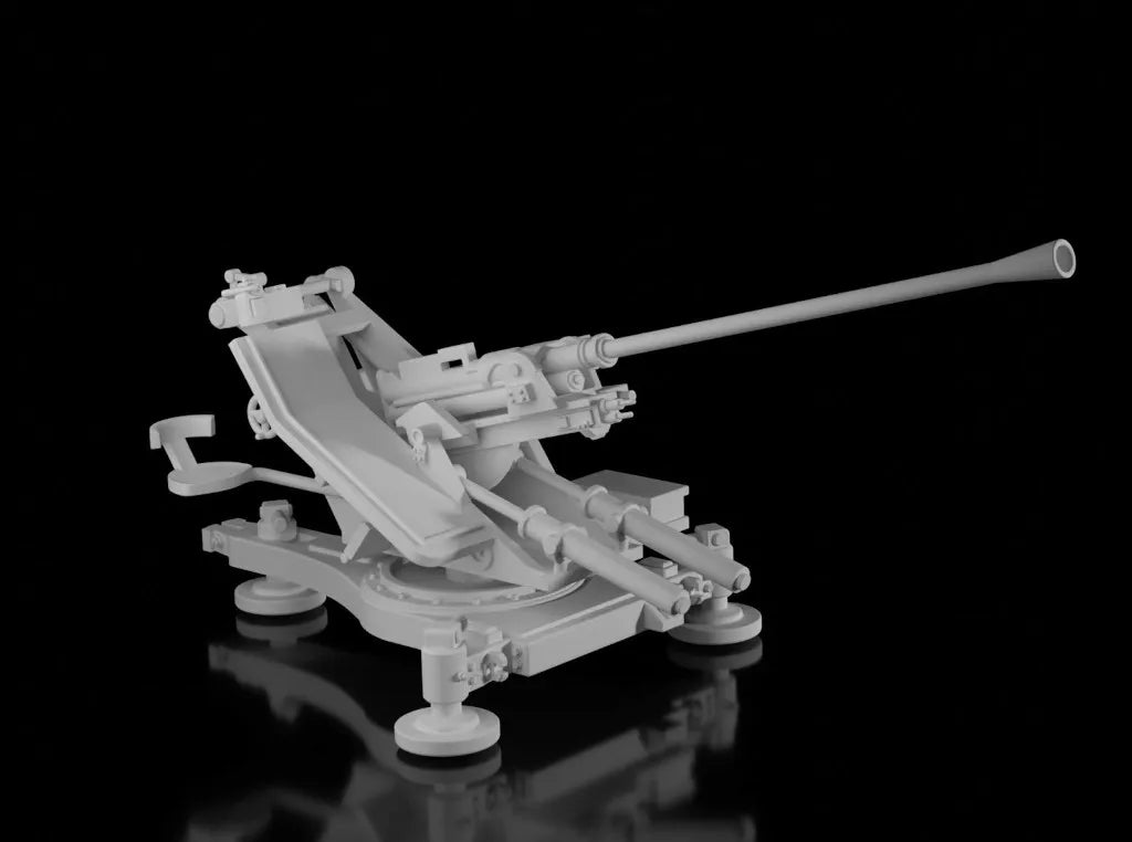 WW2 German 3.7cm Flak 36 Gun. Unpainted Resin Model