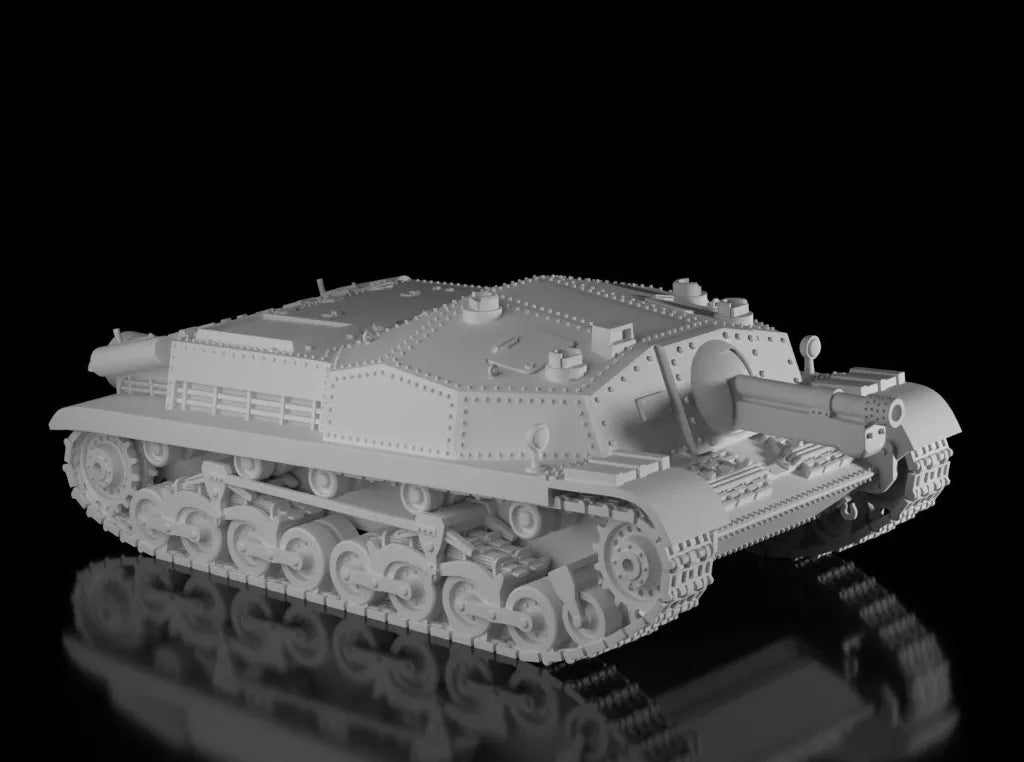 WW2 Hungarian Zrinyi II Assault Gun. Unpainted Resin Model