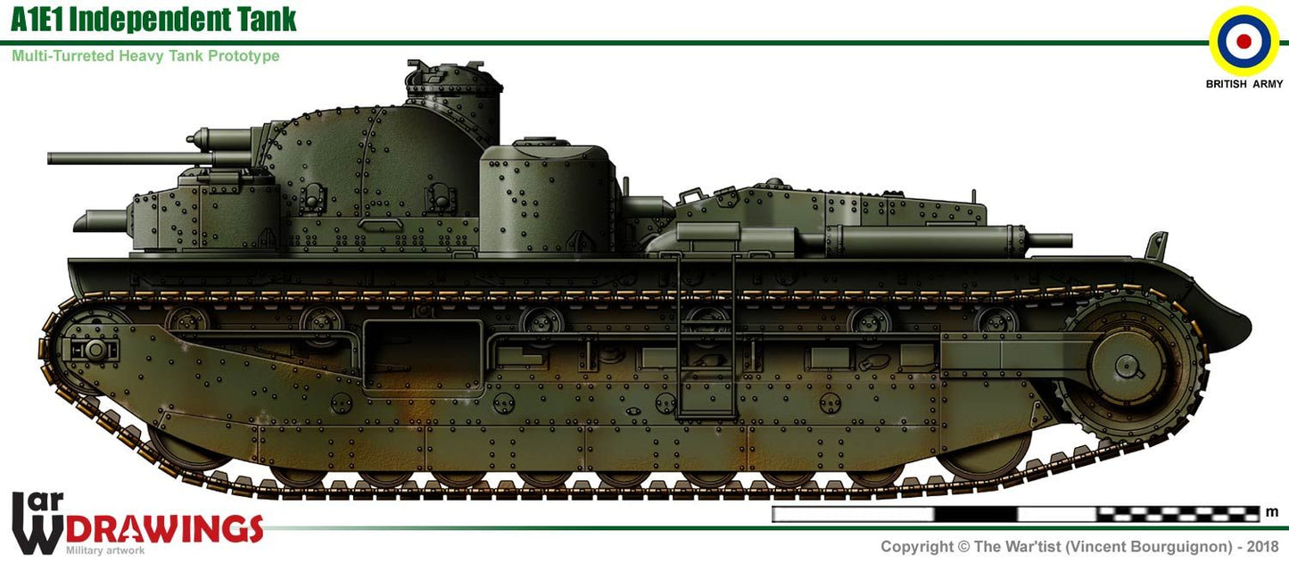 British Interwar A1E1 Independent tank. Painted Resin