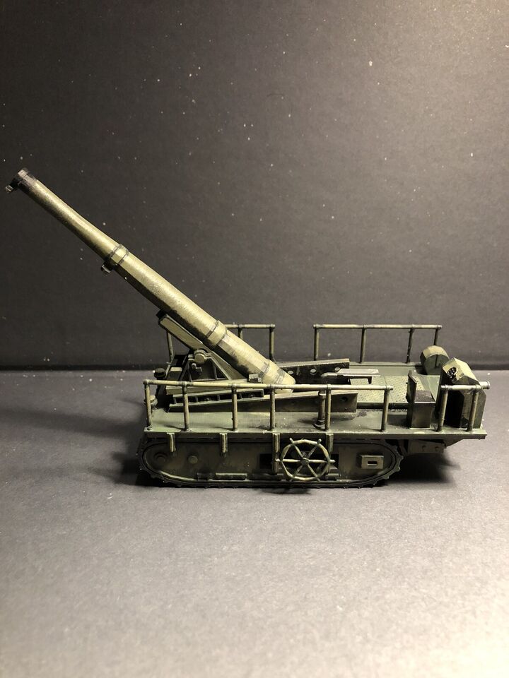 WW1 French Saint Chamond 194mm Self Propelled Gun. Painted Resin Model