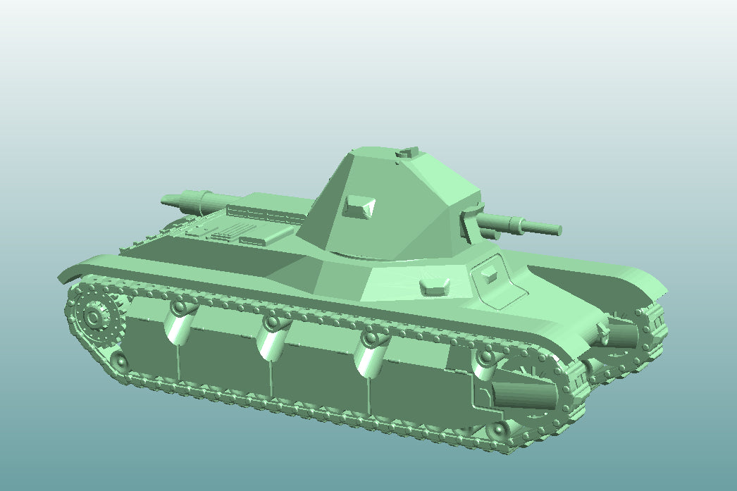 Interwar French AMX-38 Prototype Light Tank. UnPainted Resin Model