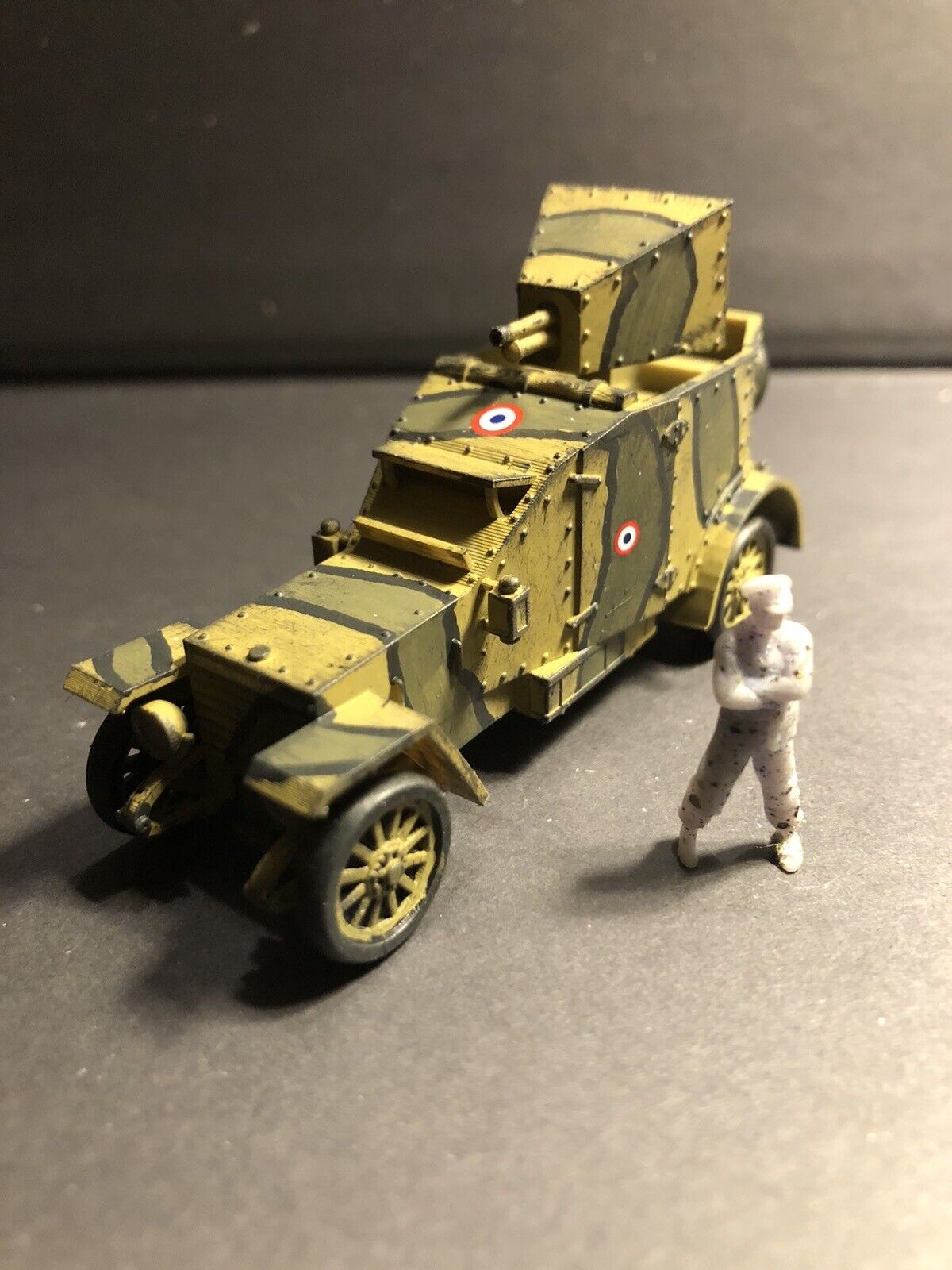 WW1 French Peugeot Armoured Car 1914. Painted Resin Model