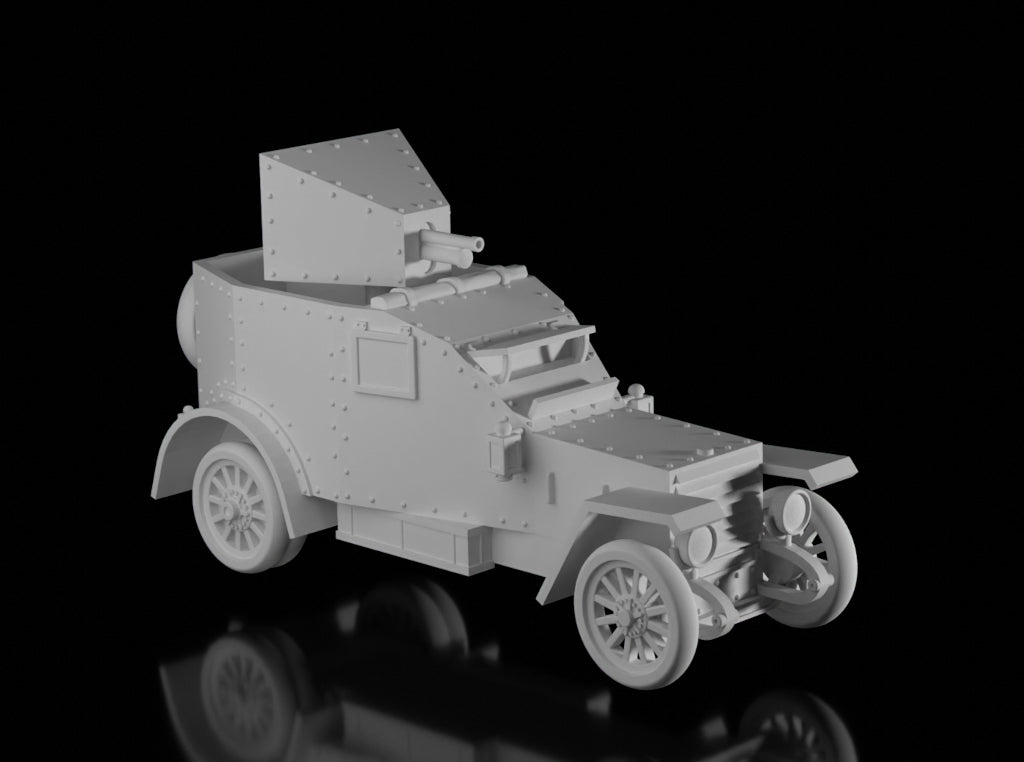 WW1 French Peugeot Armoured Car 1914. Painted Resin Model