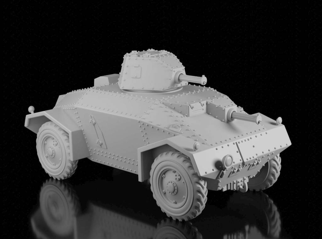 Alvis-Straussler Armoured Car (Wargame3D). Painted Resin Model
